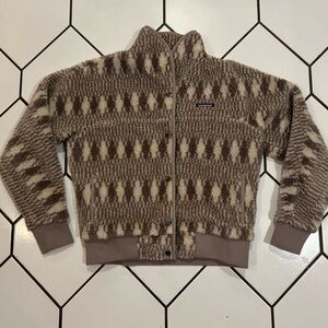 Patagonia vintage X-retro thick fleece grey snap front jacket Size Medium.